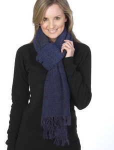 Fine Lambswool Celtic Stole Mountain Blue