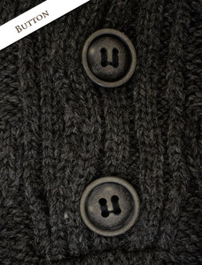 Button Detail of Buttoned Merino Wool Sweater - Charcoal