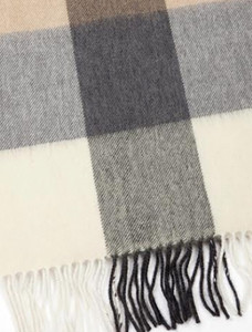 Merino Luxury Wool Scarf - Cream Grey Beige