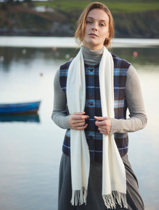 Fine Merino Scarf - Cream