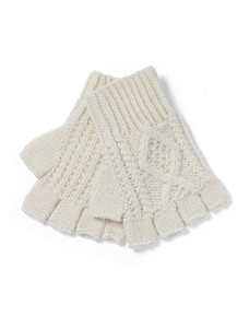 Fingerless Gloves - Natural White