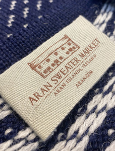 Aran Sweater Market Label - Navy/White