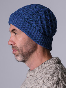 Aran Fleece Lined Beanie - Denim