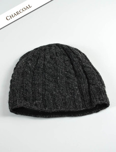 Aran Fleece Lined Beanie - Charcoal