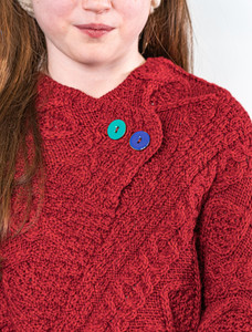 Kids Aran Poncho - Chillipepper