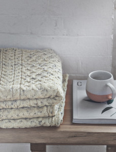 Wool Honeycomb Aran Throw - Aran Nep