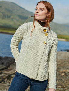Super Soft Trellis and Cable Cardigan - Classic Aran