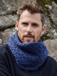 Super Soft Aran Infinity Scarf - Ink