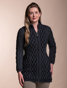 Plated Coat with Celtic Zip - Charcoal
