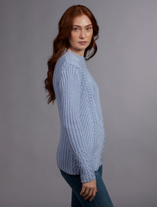 Merino Funnel Neck Ribbed Sweater - Dove Grey