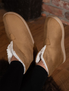 Irish Suede Adult Slippers - Warm Toast