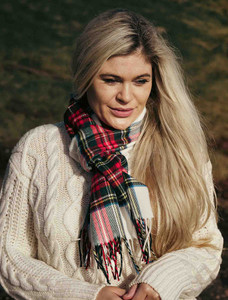 Merino Luxury Wool Scarf - Dress Stewart Tartan
