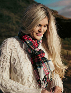 Merino Luxury Wool Scarf - Dress Stewart Tartan