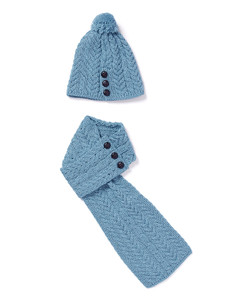 Merino Pom Pom Hat  - Mist Marl