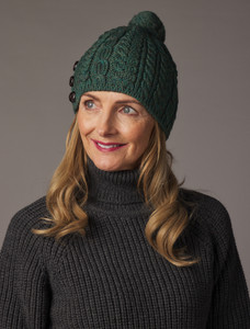 Merino Pom Pom Hat - Connemara Green