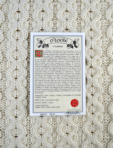 O'Toole Clan Scarf - Crest Card