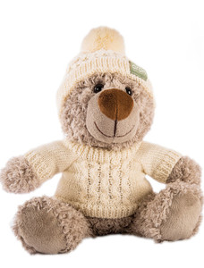 Teddy Bear In Aran Sweater & Bobble Hat