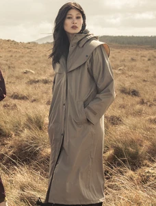 Donegal Ladies Waterproof Full Length Coat - Chinchilla