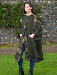 Moss Green Pure Wool Country Walking Cape
