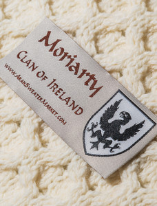 Moriarty Clan Aran Bed Runner - Label