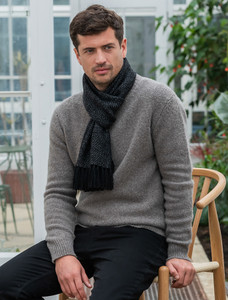 Alpaca Scarf - Grey Herringbone