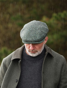 Vintage Tweed Flat Cap - Green Salt & Pepper