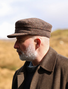 Tweed Skipper Cap- Brown Fleck Salt & Pepper