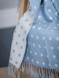 Lambswool Baby Throw - Blue Spot