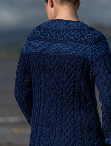 Women's Merino Fair Isle Sweater With Pockets - Midnight