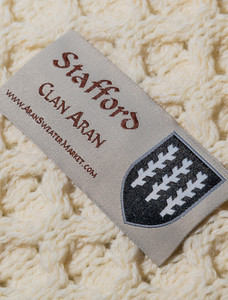 Stafford Clan Aran Poncho - Label