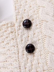 Mason Clan Aran Poncho - Button Detail