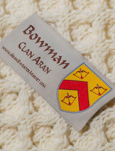 Bowman Clan Aran Poncho - Label