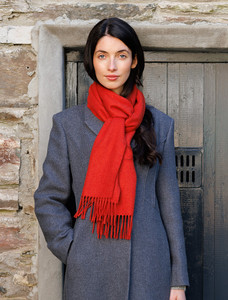 Luxury Merino Wool Scarf - Red
