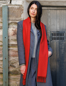 Luxury Merino Wool Scarf - Red
