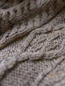 Cable Knit Crew Neck Aran Wool Sweater - Skiddaw