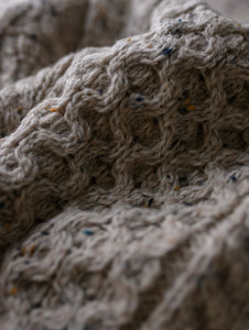Cable Knit Crew Neck Aran Wool Sweater - Skiddaw