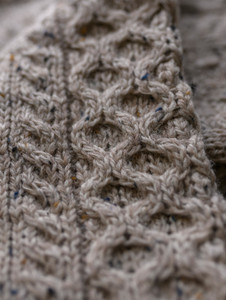 Cable Knit Crew Neck Aran Wool Sweater - Skiddaw