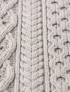 Heavyweight Merino Wool Aran Sweater- Oatmeal