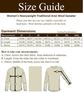 Women's Heavyweight Traditional Aran Wool Sweater‎