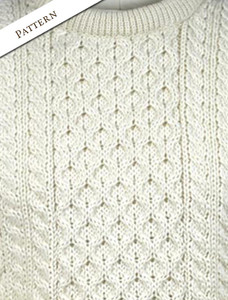 Pattern Detail of Women's Heavyweight Traditional Aran Wool Sweater