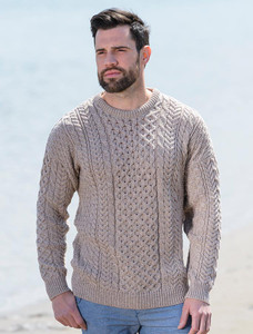 Men's Merino Aran Sweater - Wicker
