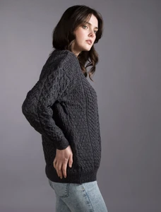 Women's Merino Aran Sweater - Derby