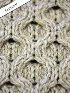 Pattern Detail of Women's Merino Aran Sweater