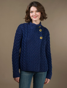 Super Soft Trellis and Cable Cardigan - Ink