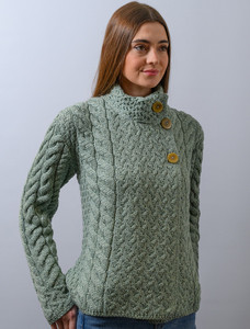 Super Soft Trellis and Cable Cardigan - Seafoam Green