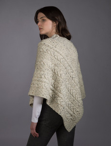 Cable Poncho with Aran Button Detail - Aran Nep
