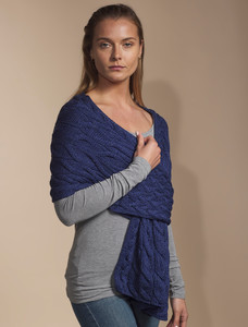 Super Soft Cabled Shawl - Ink