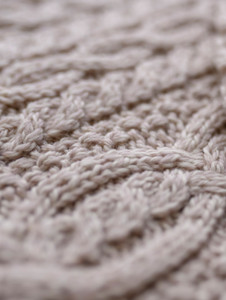 Aran Cable Crossover Neck Sweater - Parsnip