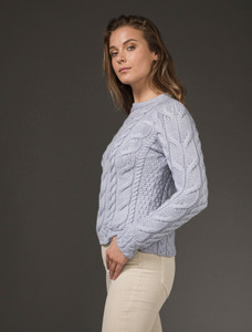 Cable Knit Aran - Blue Sail