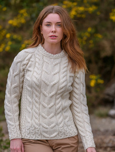 Cable Knit Aran - White